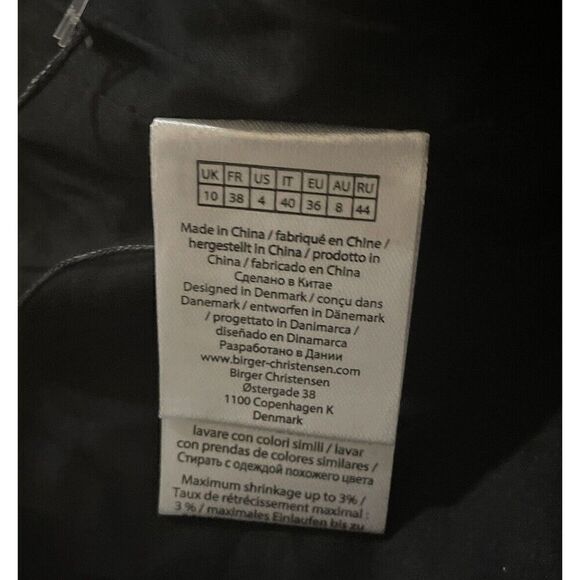 ROTATE BIRGER CHRISTENSEN Emili Crop Top Faux Leather Black Logo-Embossed Size 4 - Picture 6 of 6